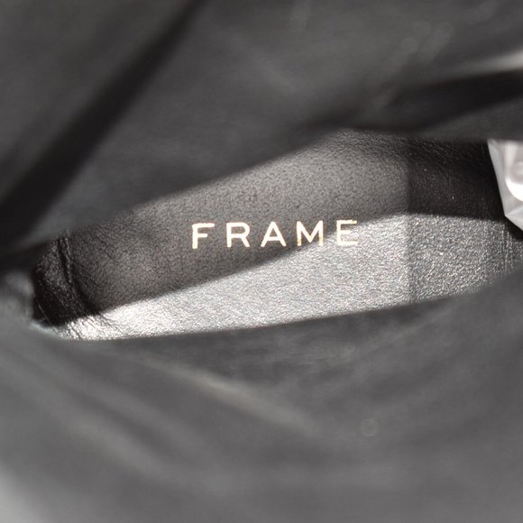 $900 FRAME LE CANON TALL BOOT BLACK LEATHER PLATFORM CORK 38.5 (ME36) - Picture 7 of 8